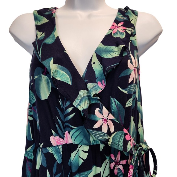 Old Navy Maternity‎ Woman Dress Size M Ruffled Waist-Defined Faux-Wrap Dress - Picture 3 of 9